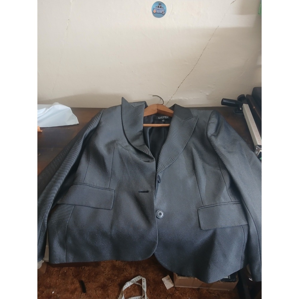 Kasper Men's Gray Textured Blazer Suit Jacket Size 14
